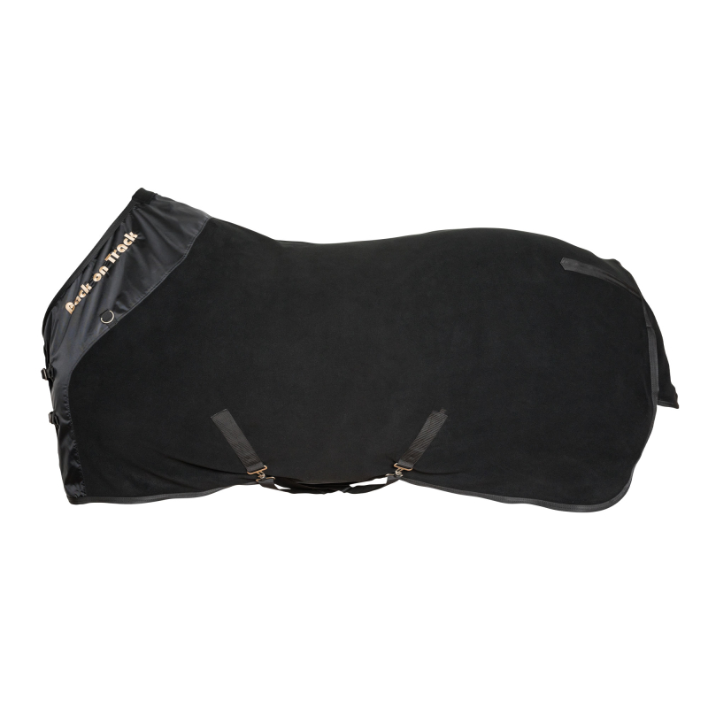 Back on Track Fleecedecke Supreme mit D-Ringen &ndash; Schwarz &ndash; 125 cm