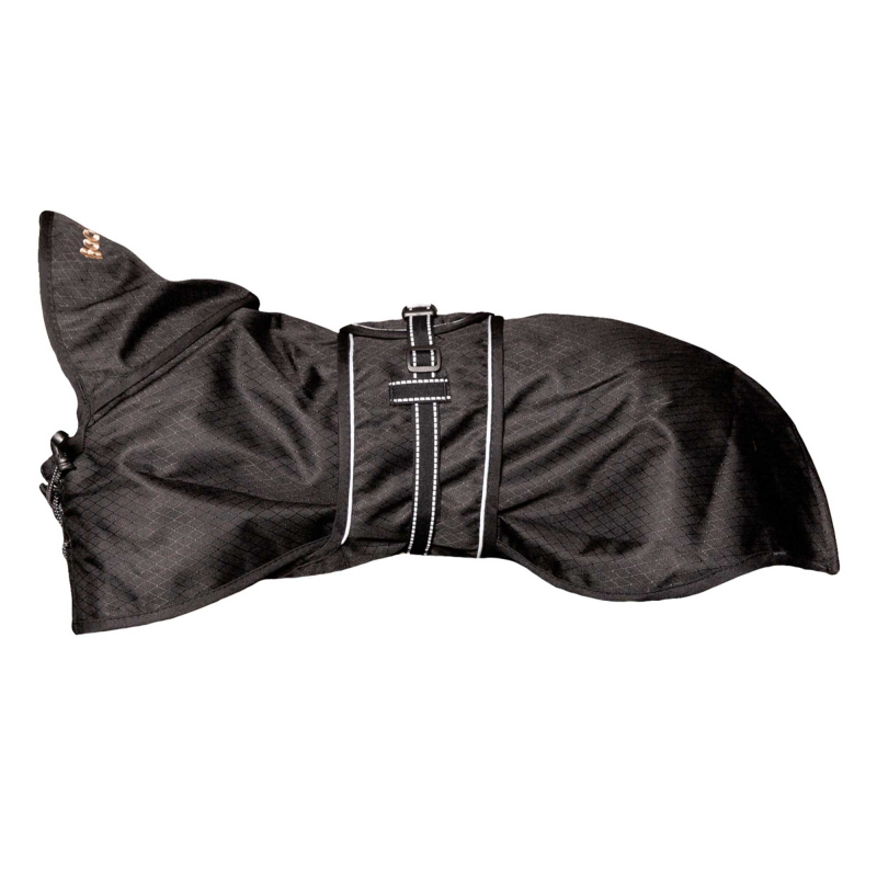 Back on Track Allwetter-Hundemantel, 110 g &ndash; Schwarz &ndash; 21cm