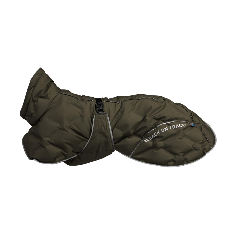 Back on Track BAY Hunde-Wintermantel, 120 g, Niedriger Rutenansatz &ndash; Olivgr&uuml;n &ndash; 35
