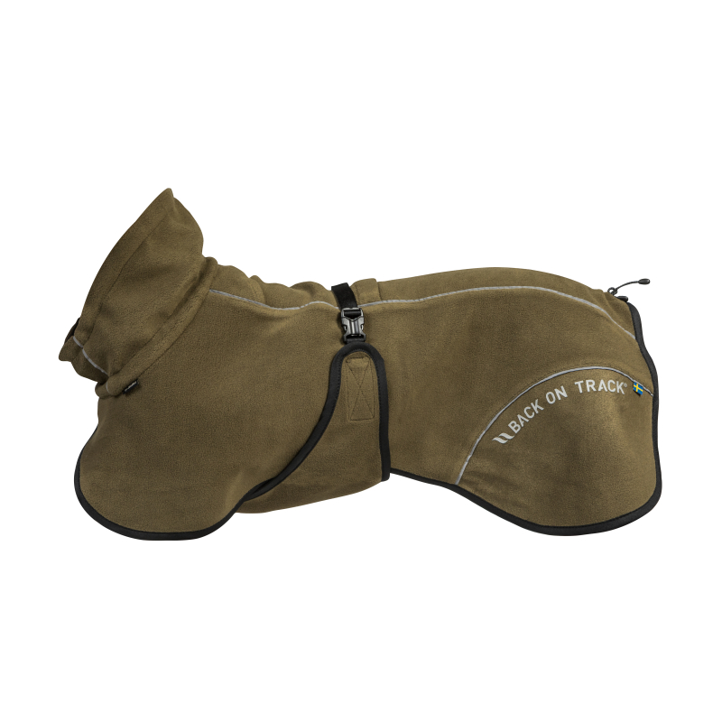 Back on Track BAY Fleece-Hundemantel, hoher Rutenansatz, olivgr&uuml;n 75 cm