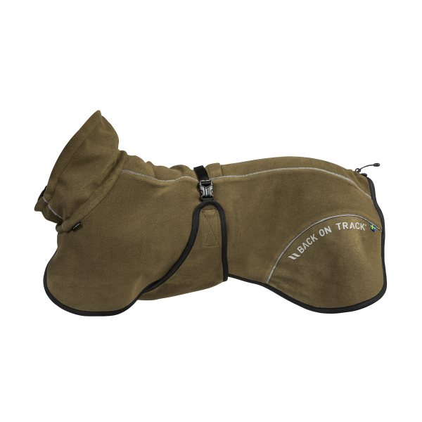 Back on Track BAY Fleece-Hundemantel, hoher Rutenansatz, olivgrün 75 cm