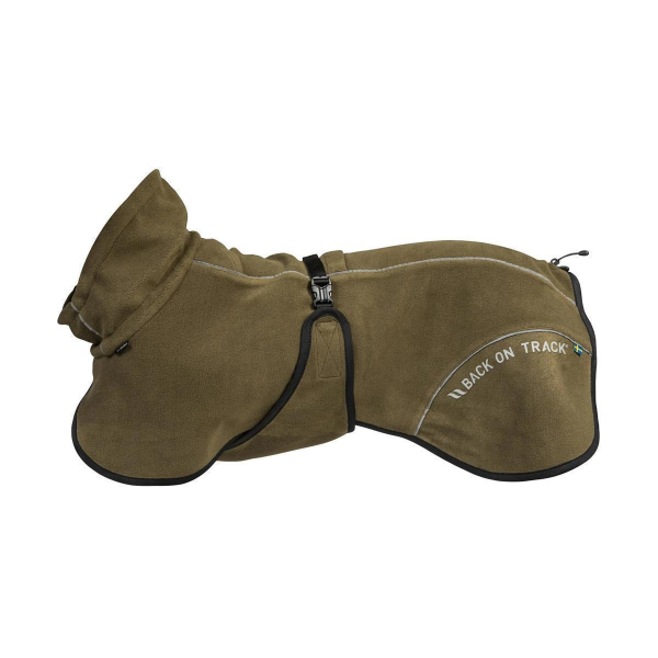 Back on Track BAY Fleece-Hundemantel, hoher Rutenansatz, olivgrün 80 cm