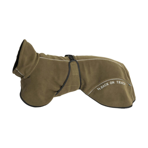 Back on Track BAY Fleece-Hundemantel, niedriger Rutenansatz, olivegrün 85 cm