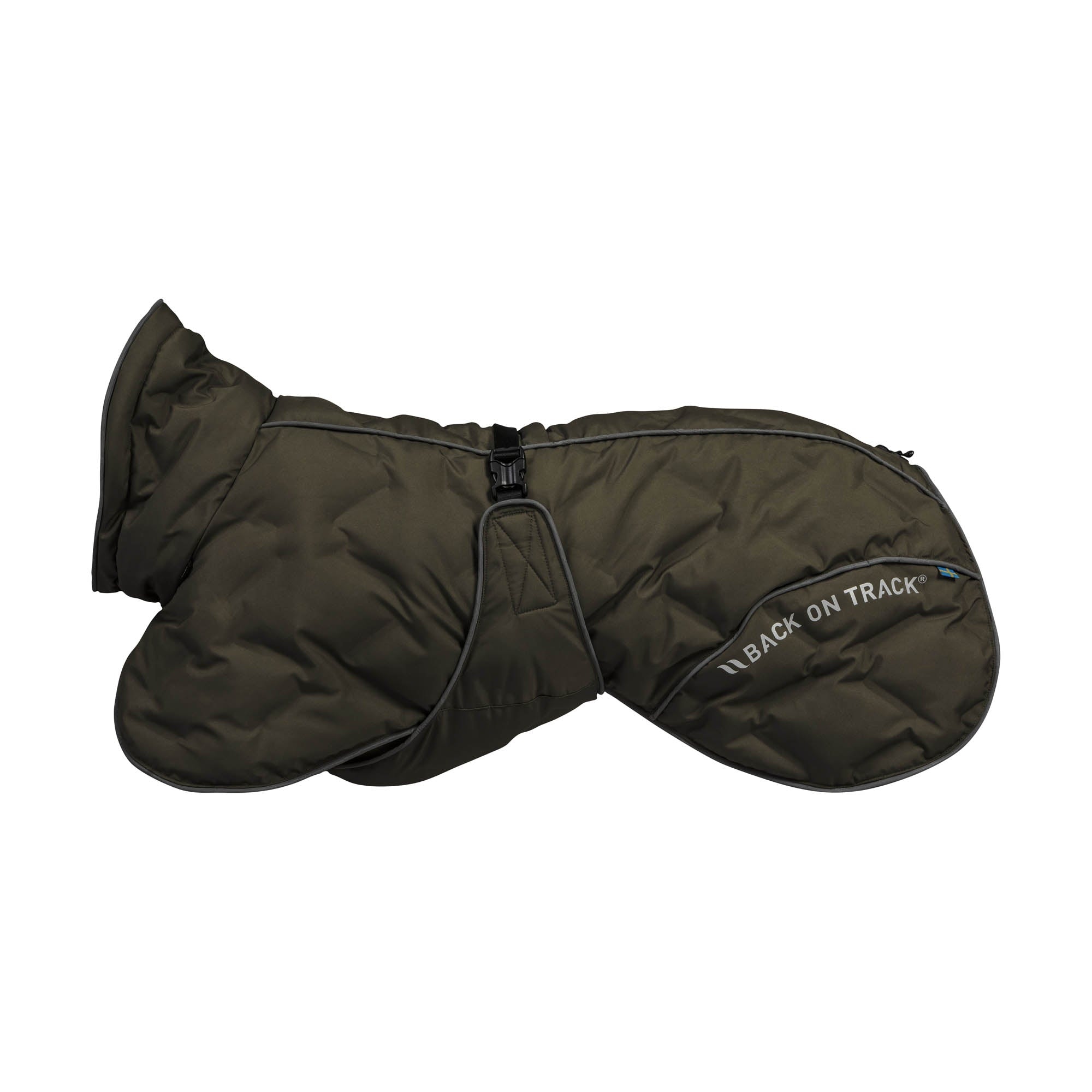 Back on Track BAY Winter-Hundemantel, 120 g, Hoher Rutenansatz in der Anwendung