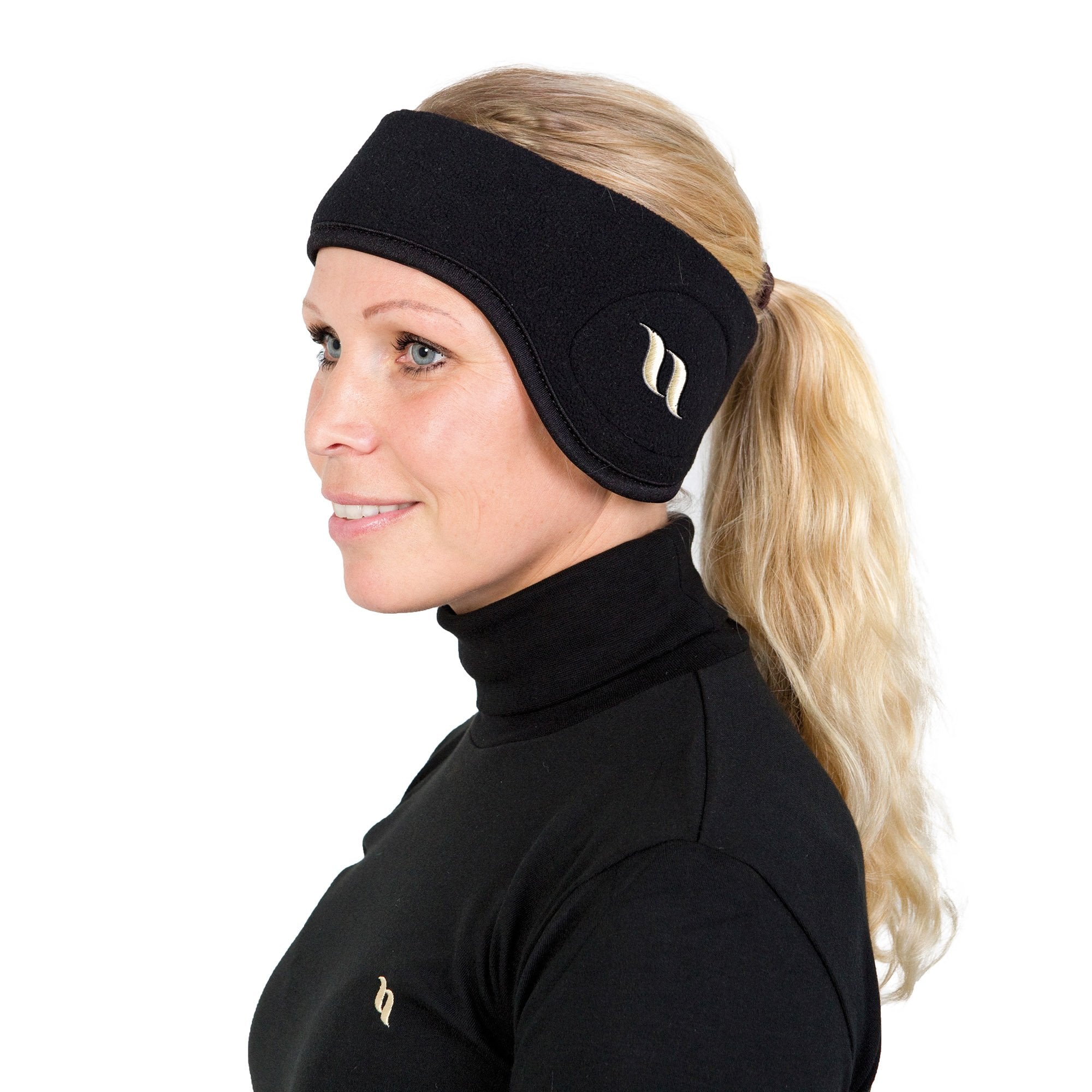 Fleece-Stirnband1005, seitliche Studio-Trageansicht
