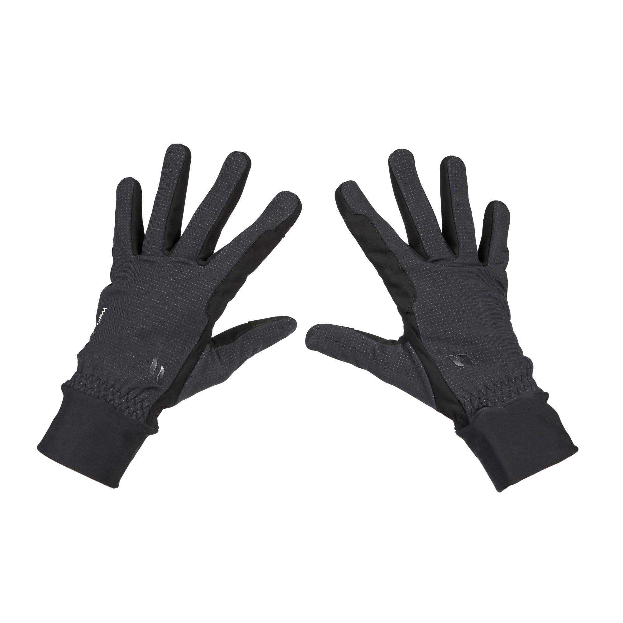 Schwarze Outback Velvet Grip Handschuhe mit langem Bündchen