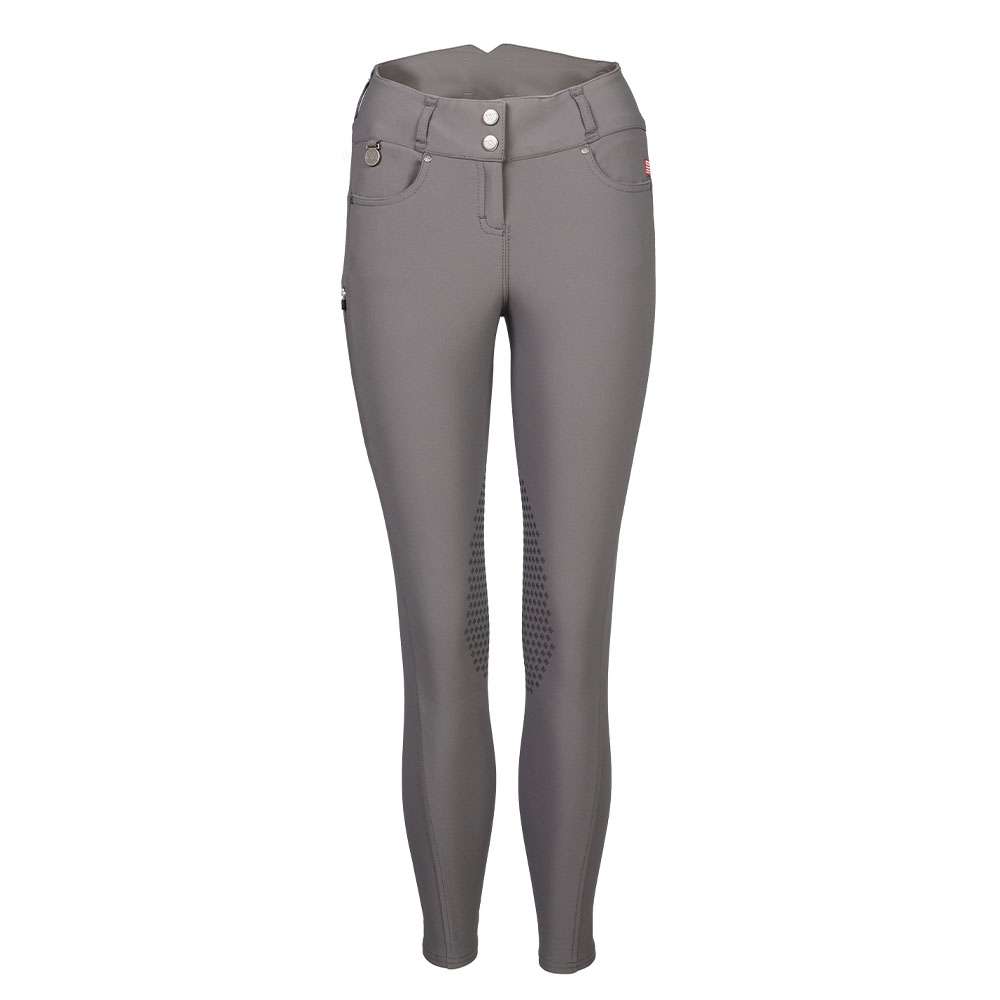 Back on Track Julia Damen-Reithose mit Kniebesatz in Grau – Produktansicht