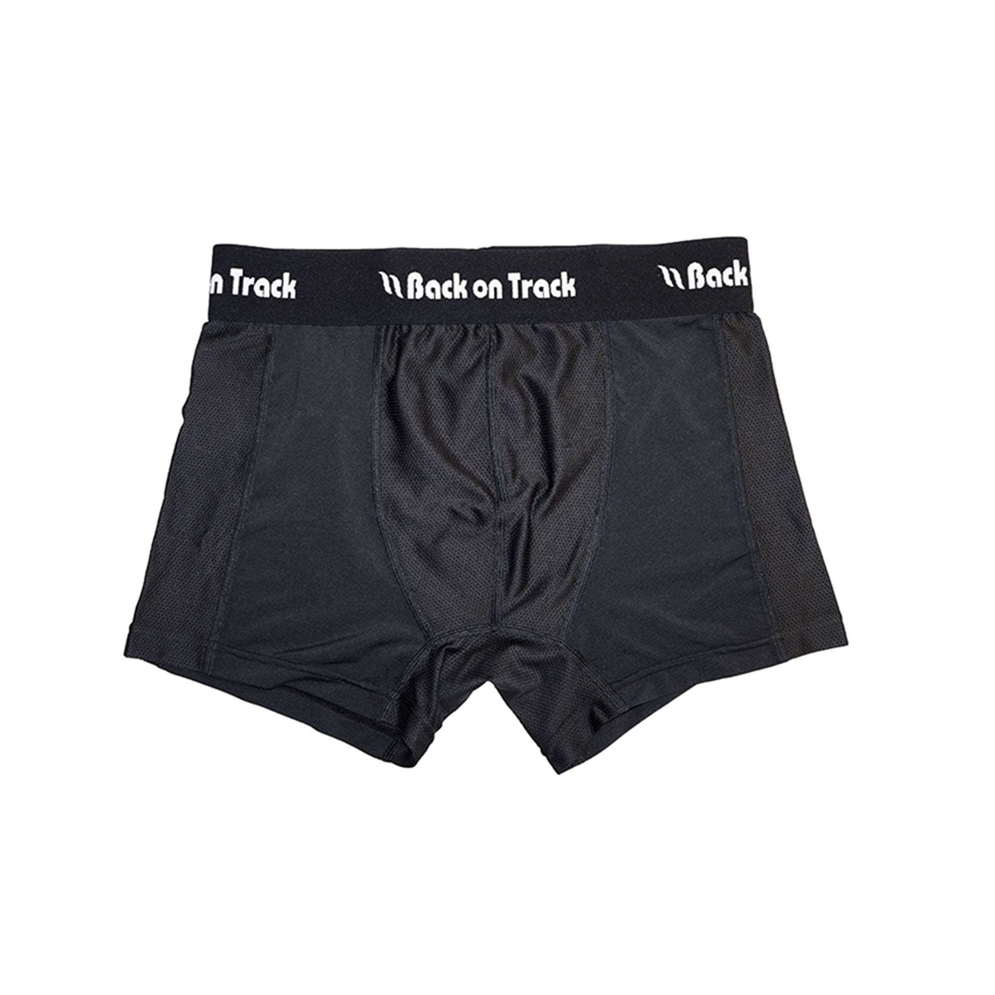 MIKE Boxershorts in Schwarz, Vorderansicht mit geformter Front und Markenbund