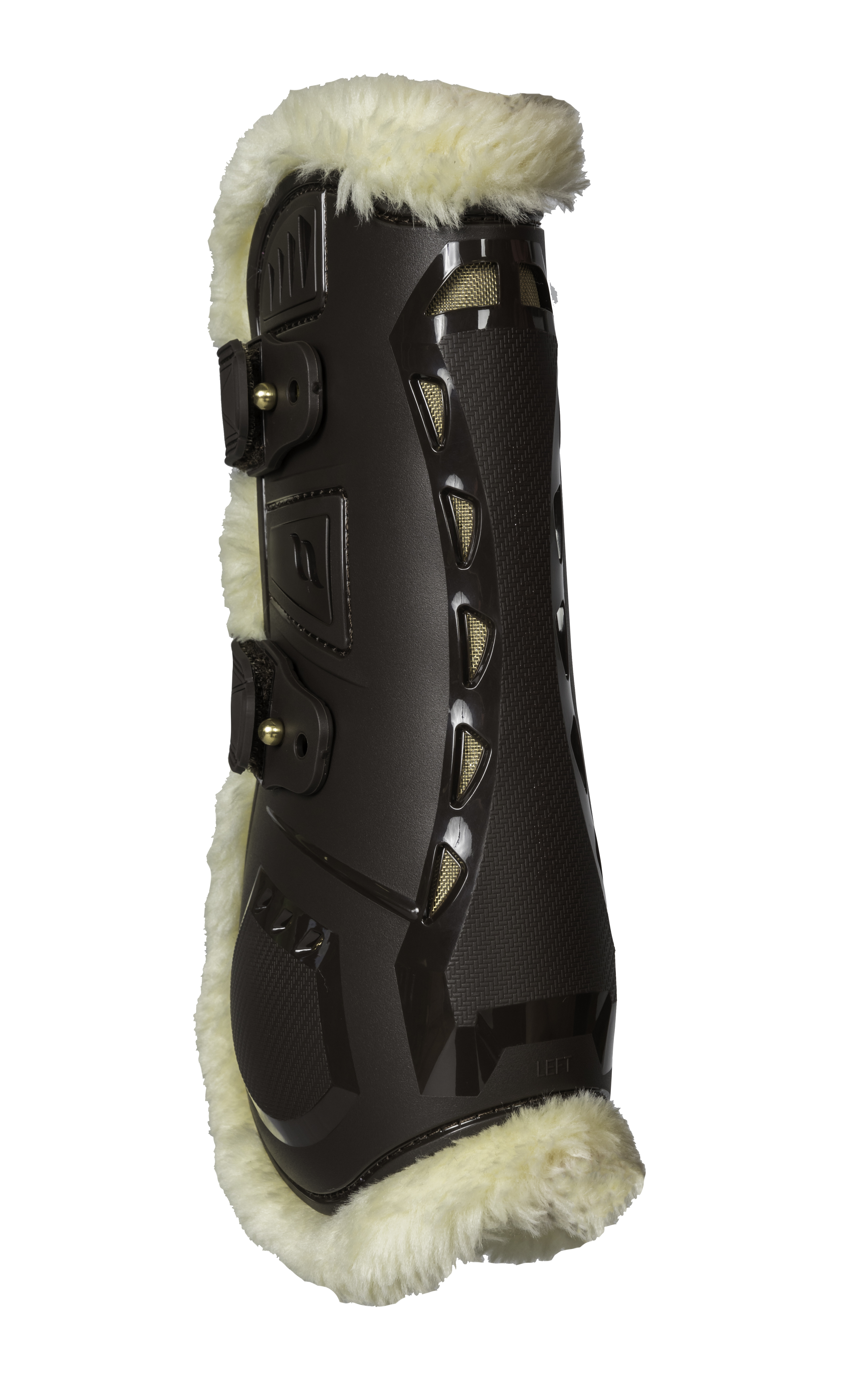 Back on Track Airflow Tendon Boots mit Kunstfell in Braun – Produktansicht