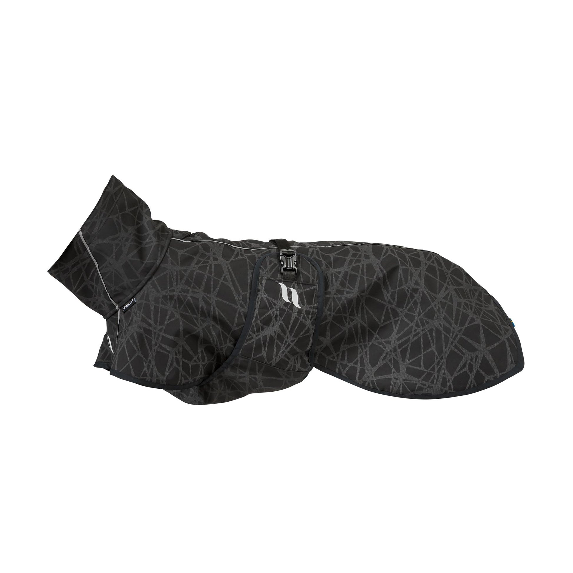 Back on Track BARK Softshell-Hundemantel – niedriger Rutenansatz in Black/Grey – Produktansicht